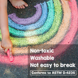 162 Pack 18 Colors Washable Sidewalk Chalk Set, Non-Toxic Jumbo Chalk for Outdoor Art Play, Paint on Playground, School Classroom Chalkboard, Office Blackboard, Outside Toys Gift For Kid and Adult JASNKKONT