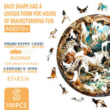 Wooden Puzzles for Adults, 3D Visual Effects Running Horses Wooden Jigsaw Puzzles for Adult, Wood Puzzles Adult, Cool Puzzles, Unique Gift Idea, Wall Art Canvas Puzzle (S-8.5 * 8.5in-100 Pcs) Pijesaksa