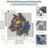 CEOVR Tiger Diamond Painting Kits for Adults, Forest Tiger Diamond Art Dots 5D Full Drill DIY Animal Gem Art, Adult Crafts Kits Arts and Crafts, Wall Decor for Home Office 12x12in CEOVR