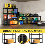 cynnda 4-Tier 40" W x 20" D x 60" H Garage Shelving Garage Storage Shelves 2500LBS Metal Industrial Shelf Adjustable Heavy Duty Shelving Storage Rack Shelving Unit (Black) cynnda