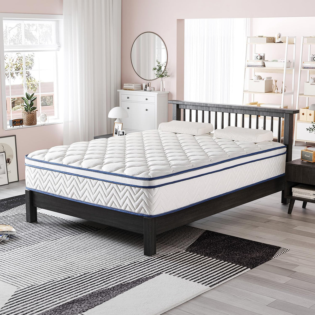 12 Inch King Hybrid Mattress in a Box - Individually Wrapped Coils & Gel Memory Foam for Back Support, Pressure Relief & Motion Isolation, CertiPUR-US Certified, Fiberglass-Free (76x80 Inches) FSNSTSM