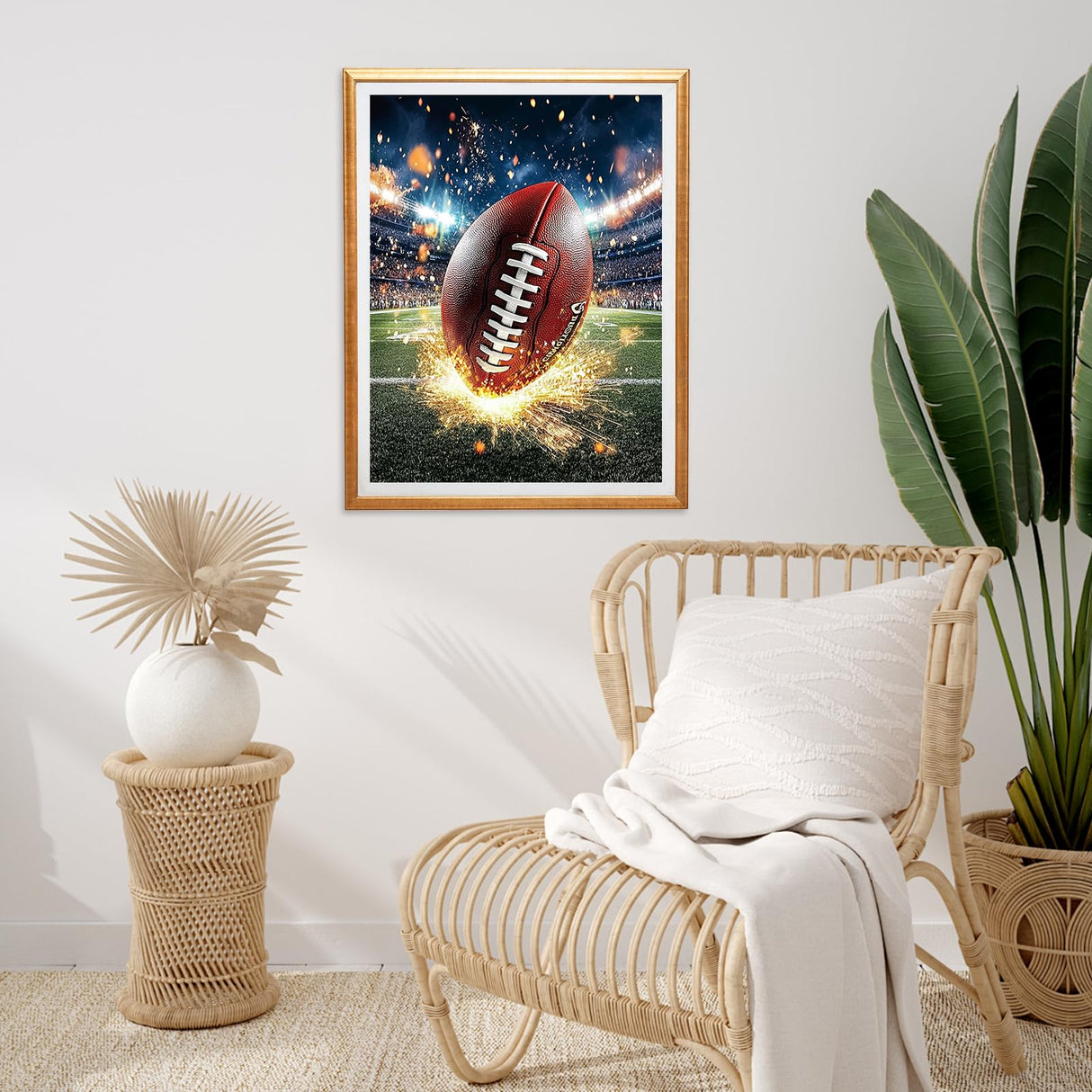 Miwixy Rugby Football Diamond Art Painting Kits for Adults,Super Football Diamond Painting,5D Full Drill Round Sports Diamond Art Dots Canvas for Beginners Home Wall Decor 12 x 16 Inch Miwixy