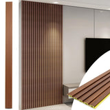 Art3d WPC Slat Wall Panels, 8-Pack 108 x 6 Inch 3D Wall Accents for Interior Wall Decor, Living Room, Bedroom, Teak Art3d