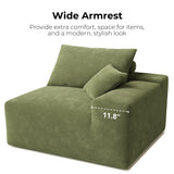 LIKIMIO 120" Boneless Couch for Living Room, Deep Seat Comfy Sectional Cloud Couch Sofa with Chaise, L-Shaped Modular Modern Sofa, No Assembly Required, Corduroy Upholstery Green LIKIMIO
