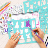 Fashion Angels Fashion Design Sketch Portfolio - Sketch Book for Beginners, Sketch Pad with Stencils and Stickers for Kids 6 and Up, Brown(Covers May Vary) Fashion Angels