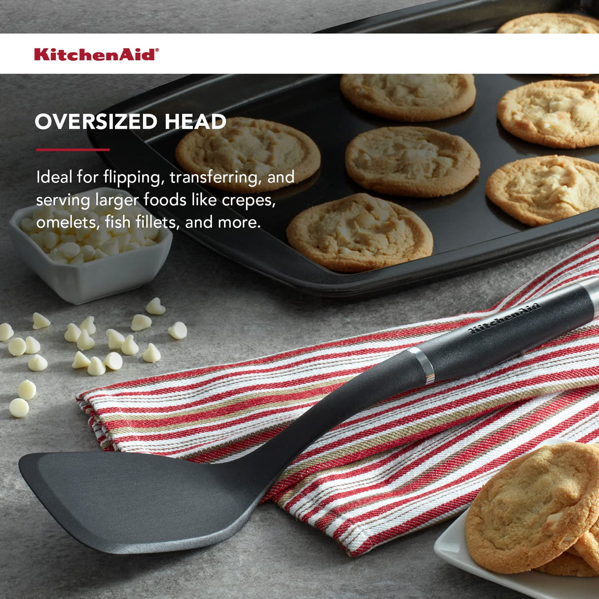 KitchenAid - KO001OHOBA KitchenAid Gourmet Large Solid Turner, one size, Matte Black KitchenAid