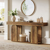 Tribesigns 70.9-Inch Extra Long Sofa Table, Farmhouse Console Tables with Wood Frame and Storage Shelf, 2-Tier Wood Table Behind Couch for Living Room, Hallway, Foyer, Vintage Brown Tribesigns
