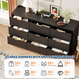Fluted Dresser for Bedroom, 9 Drawer Dresser, Large Capacity & Anti-Tip, Modern Chest of Drawers with Metal Handles, Wooden Dressers Closet Storage Organizer for Living Room Hallway Entryway GarveeHome