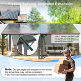 AirWire 10x16 FT Gazebo Pergola Awnings for Patio with Hardtop Gazebos on Clearance Patio Covers for Shade and Rain, Lean to Gazebo Sunroom Patio Canopy Outdoor Pergolas for Patios,Decks,Backyard AirWire