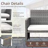 Shintenchi 4 Piece Patio Ratten Set Outdoor Furniture Set Wicker Conversation Set with Cushions and Tempered Glass Tabletop,Beige Shintenchi