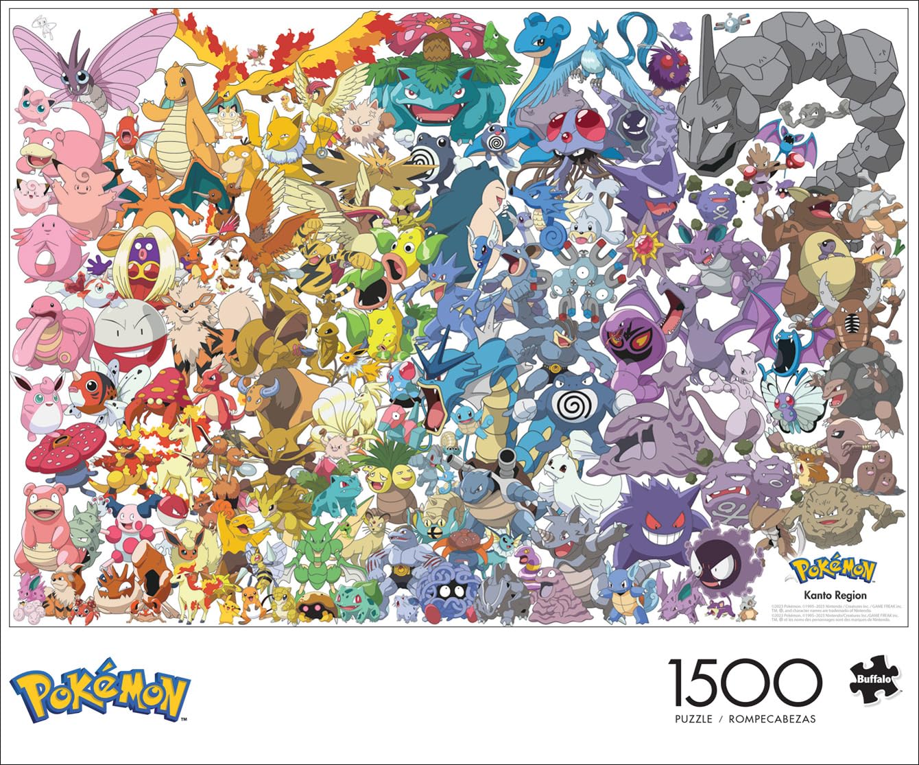 Buffalo Games - Pokemon - 1 Pokemon - Kanto 151-1500 Piece Jigsaw Puzzle for Adults -Challenging Puzzle Perfect for Game Nights - Finished Size is 38.50 x 26.50