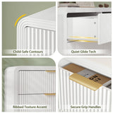 Decofy Fluted 6 Drawers Dresser for Bedroom, 55 Inch Wood Dressers with Gold Handles, Modern Dressers with Wave Texture, Large Storage Chest of Drawers, Bedroom Dresser Organizer (Pure White) Decofy