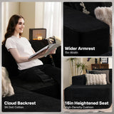 ALTRIGUS 104" Cloudy Sectional L Shaped Couch for Living Room, No Assembly Required, Modular Comfy Sofa with Deep Seat, Fluffy Couch with Sleeper Chaise for Apartment Lounge (Black) ALTRIGUS