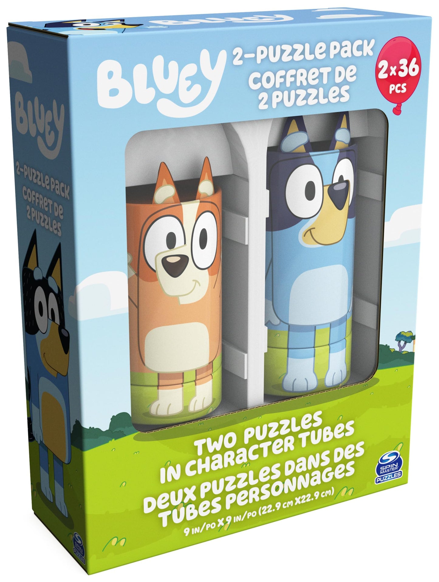 Spin Master Games, Bluey 36-Piece Jigsaw Puzzles 2-Pack Bluey Puzzles, Bluey Gifts, Bluey Christmas Gifts, Bluey Toys, Stocking Stuffers, for Ages 3+