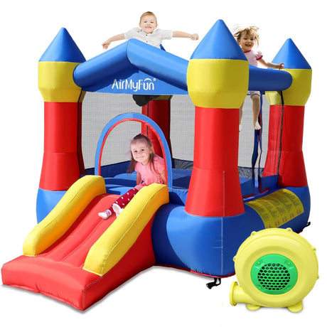 AirMyFun Toddler Bounce House with Blower for Kids 3-8, Inflatable Bouncy Jumping Castle with Slide, Indoor/Outdoor Jump Bouncer House, 82011A AirMyFun