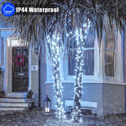 500 LED Christmas Lights Outdoor - 165FT Super Long Christmas String Lights 8 Modes Waterproof Plug in Fairy Lights with Timer Memory for Indoor Xmas Tree Holiday Party House Decorations, Cool White