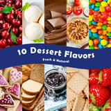 Holamay Dessert Fragrance Oils, Scented Oils Set of 10 Sweet Soap & Candle Making Scents - Creamy Vanilla, Apple Cinnamon, Cookies and More, Aromatherapy Diffuser Oil, Holiday Essential Oil Set Holamay