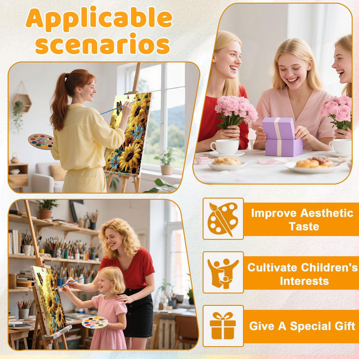 EMIEAUFG Creative Paint by Number Kit for Adults,Sunflower DIY Paint by Numbers Set for Home Decor and Gifting - 12x16 Inch EMIEAUFG