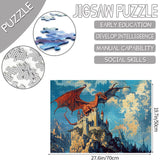 Fire Dragon Jigsaw Puzzles for Adults 1000 Pieces,Dragon in The Mountain Classic Puzzles Art Adult Puzzle DIY Kit Wooden Toy Unique Gift Home Decor Red Dragon Puzzle Games 27"x20"inch Tucocoo