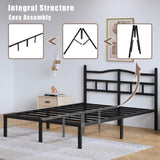 SHOANED Metal Bed Frame with Headboard - 14 Inch King Size Heavy Duty Bedframe Black Basic Steel Slats Platform No Box Spring Needed/Easy Assembly/Noise Free SHOANED