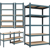 Yaheetech Storage Shelves 5 Tier Garage Shelving Adjustable Utility Rack Industrial Shelves for Warehouse Pantry, 35.5" L × 16″W × 71″H - Neptune Blue Yaheetech