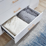 ModMakers 74.2"H Wooden 4 Doors 3 Drawers White Wood Wardrobe Closet Armoire Freestanding Closet Cabinet for Bedroom Bathroom Clothes Storage Closet Wardrobe with Hanging Rod, Wooden Clothes Organizer ModMakers