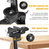 Table Vise, 3.3 Inch Universal Rotate 360° Work Clamp-On Vise,Table Vice With Quick Adjustment Button for Woodworking,Drilling,Sawing,Metal Working ZTUKOMN