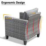 HOOOWOOO Wicker Patio Conversation Sets,8 Piece Outdoor Furniture Set with Swivel Rocking Chairs,All Weather Resistant Modern Outside Out Door Rattan Couch Chairs Side Table Set,Charcoal Gray HOOOWOOO