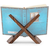 TILISMA Wooden Cook Book Stand – Handmade Walnut Cookbook Holder for Reading Hands Free – Plate Stand for Kitchen Counter – Reading Accessories for Kitchen –Holder for Recepies, Books, Ipad and Tablet TILISMA