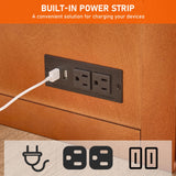 Murphy Bed with Mattress Included, Queen Murphy Cabinet Bed with Storage Drawers and Charging Station, Space-Saving Cabinet beds for Guest Room, Living Room, Poplar Wood BOVONO