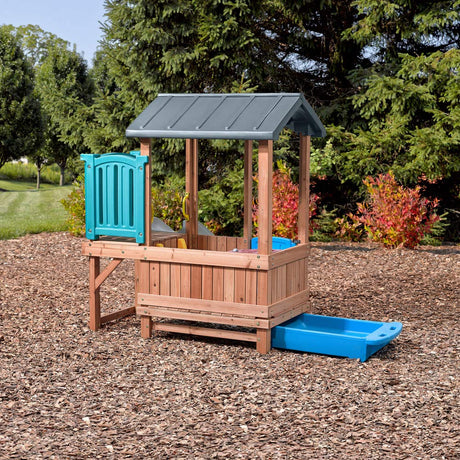 Step2 Woodland Adventure Playhouse & Slide for Kids, Outdoor Playset, Slide, & Swing, Toddlers Ages 3 – 8 Years Old, Easy Assembly Step2