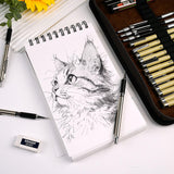 Nicpro 58 PCS Art Drawing Supplies Kit in Leather Case, Art Mechanical Pencil Set with 6 Metal Drafting Pencil 0.5 & 0.7 & 0.9 & 2mm, 12 Micron Pen, Sketch Book, 30 Tube Lead Refills for Sketching Nicpro