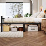 zizin Queen Size Metal Bed Frame with Headboard & Footboard 14 Inch Metal Platform Mattress Foundation Support with Steel Slat, Under Bed Storage, No Box Spring Needed zizin