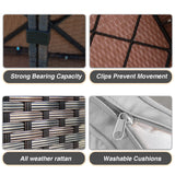 7 Piece Patio Furniture Set with Fire Pit Table, Rattan Outdoor Sectional Patio Conversation Sets with Seat Cushions for Backyard Deck Balcony Lawn and Garden, Grey gaildon