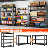 Leariso 63'H Garage Shelving,Adjustable Storage Shelf,Standing Shelves Unit - Heavy Duty Metal Storage Shelving,Easy Assemble Rack Units for Garage,Metal Shelves(4Tier-63'H, 39.4'W*17.7'D) Leariso
