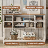 Maupvit Entryway Table with 2 Doors, Farmhouse Sofa Table with Adjustable Storage Shelf,Console Table for Entryway, Hallway,Living Room,White Behind Couch Table Maupvit
