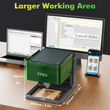 UTKA A1 10W Mini Laser Engraver with Cemera,3.93 * 3.93inch Portable Laser Engraver and Cutter Machine for Wood,Paper,Plastic,Leather,Cloth,Food,Painted Metal, Laser Class 1 UTKA