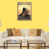 Bimkole 5D Diamond Painting Kits Lonely Sad Woman, Full Drill Beauty Sunset DIY Rhinestone Embroidery Set Paint with Diamonds Art by Number Kits Cross Stitch Home Wall Craft Decoration (12x16inch) Bimkole