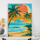 Tropical Beach Scene Palm Trees Mountain 5D Diamond Art Paint with Full Drill Diamond Art Painting by Number Kits for Adults Square Beads Mosaic Cross Stitch for Wall Decoration 12x16inchg(4) Generic