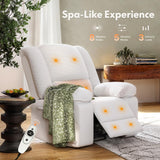 FLEXISPOT Swivel Rocker Recliner Chair for Adults, Massage Recliner Rocking Chair Nursery, 360° Swivel Nursery Glider for Living Room Bedroom, Beige (XRC2) FLEXISPOT