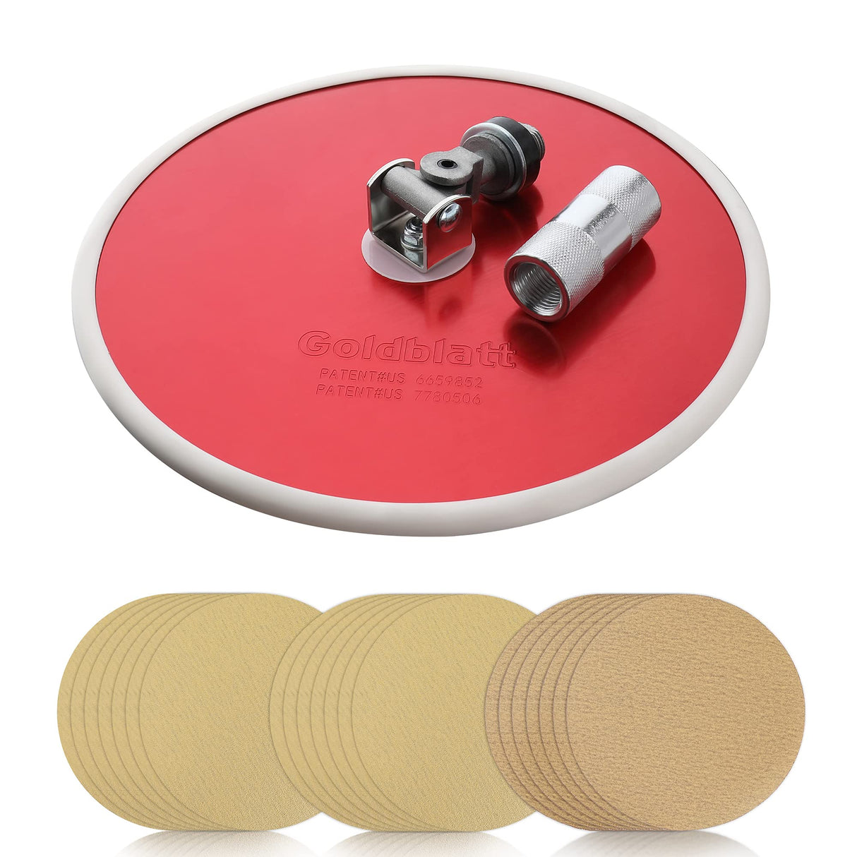 Goldblatt 9 Inch Drywall Sander, with 30pcs Sanding Discs-Hook and Loop 80 x 100/180 Mixed Grit, for Wall Cleaning and Polishing Goldblatt