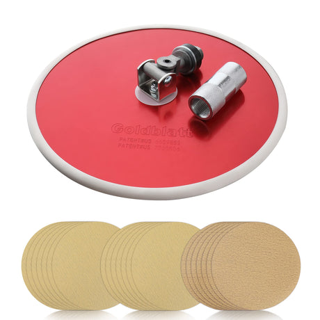 Goldblatt 9 Inch Drywall Sander, with 30pcs Sanding Discs-Hook and Loop 80 x 100/180 Mixed Grit, for Wall Cleaning and Polishing Goldblatt