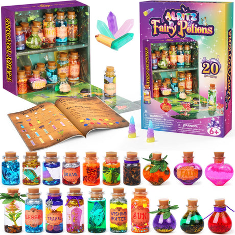 Alritz Fairy Potions Kit, Magic Mix Kit 20 Bottles, Christmas Gifts Decorations Ornaments Garden Crafts Birthday Gifts Toys for Girls and Boys 6 7 8 9 10 11 12+Years Old Families Party Indoor Outdoor Alritz
