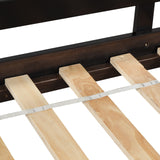 Majnesvon Twin Over Twin Low Bunk Bed with Safety Guardrail, Climbing Ladder, Easy to Assemble, Saving Space, Bed Bedroom Storage Guard Rail Ladder(Espresso) Majnesvon