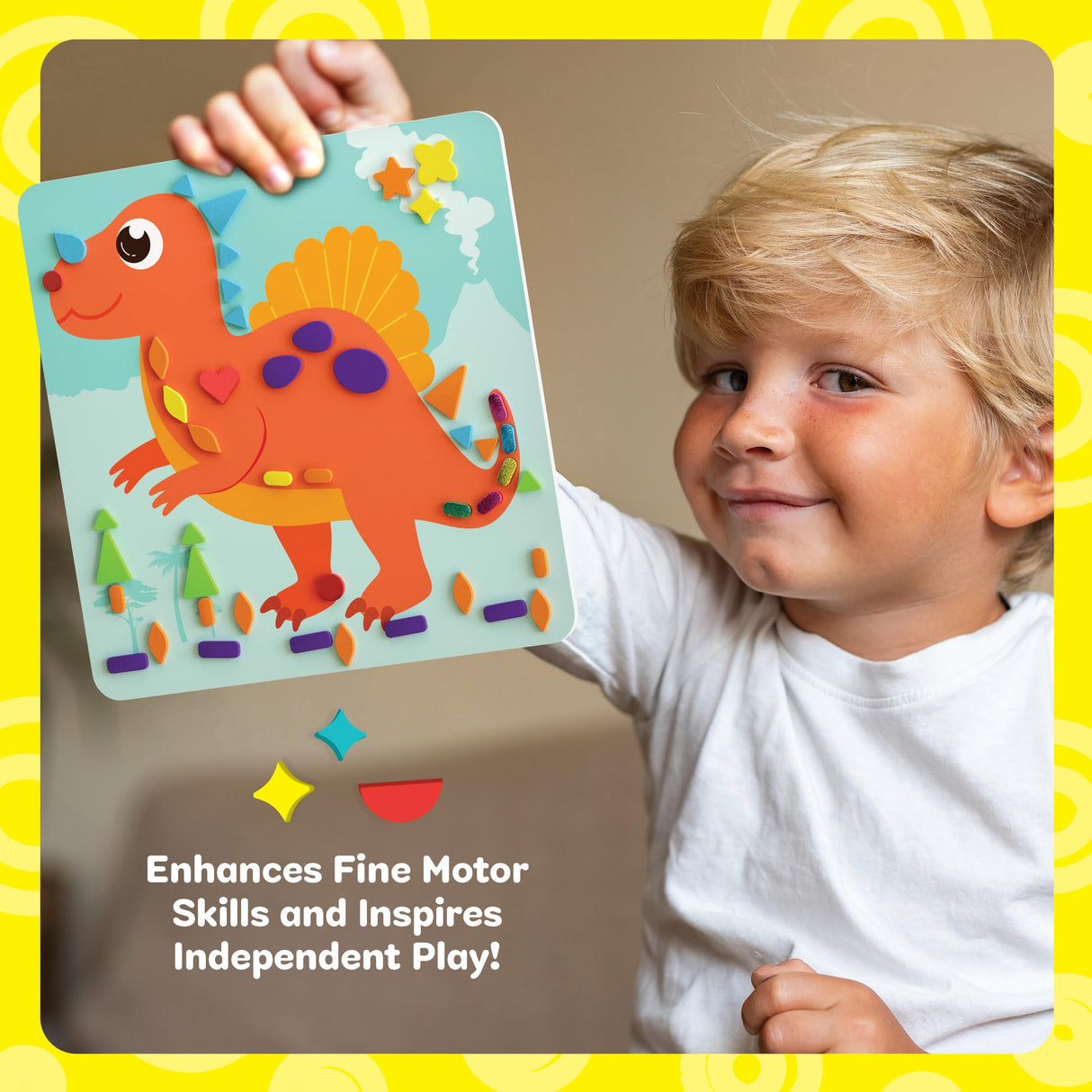 Dan&Darci Foam Sticker Art Craft for Kids - Toddler Arts & Crafts for Ages 3-5 - Boys 4-6 Birthday Gift & Stocking Stuffer Dan&Darci