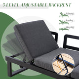 LUXOAK 6-Piece Patio Furniture Sets, Outdoor Aluminum Furniture Sofa, with Wood Side Table & Washable Cushions LUXOAK