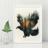 GMETINC Forest Eagle Diamond Painting Kits for Adults, Animal DIY 5D Diamond Art Kits Full Drill Diamond Dots Paintings with Diamonds Gem Art and Crafts Home Decor 12x16inch GMETNIC