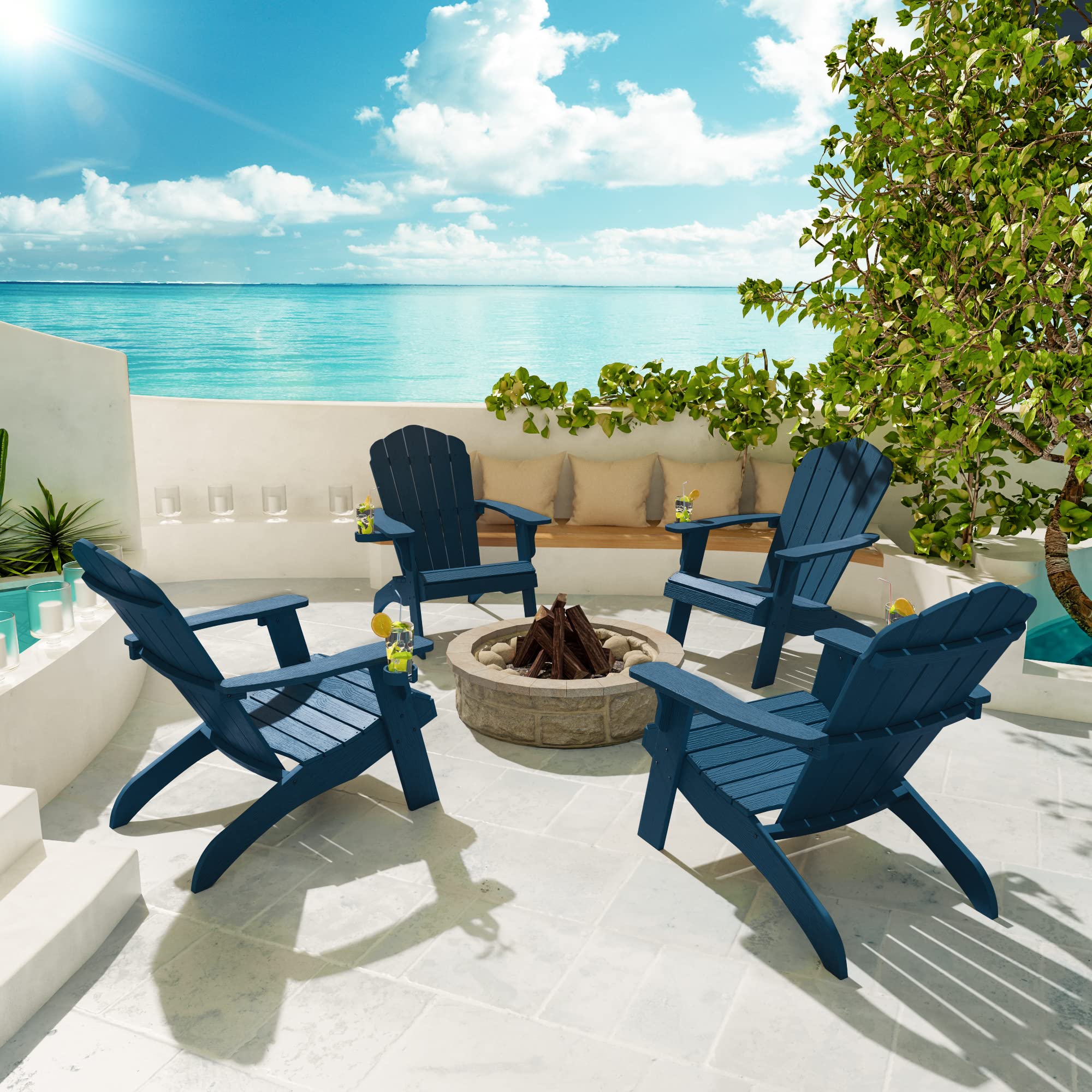 plastic outdoor chairs with cup holder