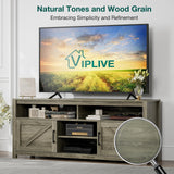 Viplive Farmhouse TV Stand for Bedroom, TV Stand for 65 Incn TV, Universal TV Stand with Ample Storage Cabinets, Media Furniture with Entertainment Center and Console Table for Living Room Viplive