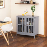 kleankin Sideboard Buffet, Storage Cabinet with 2 Doors, Credenza for Multifunction in Kitchen, Console, Living Room, Gray kleankin